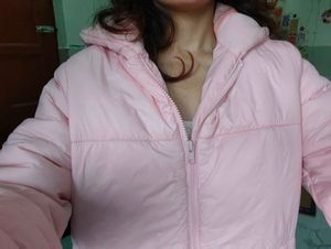Pink Puffer Jacket with Hood