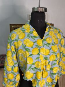 Lemon Print Crop Top