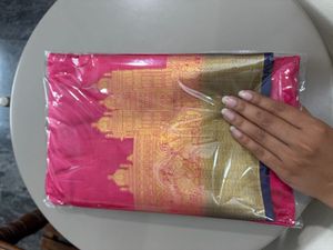 Elegant Pink Silk Saree