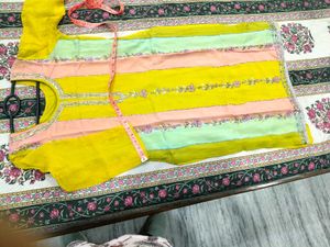 fresh women suit Vibrant Striped Embroidered Kurta