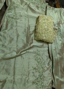Embroidered Stitched churidar Set with Dupatta