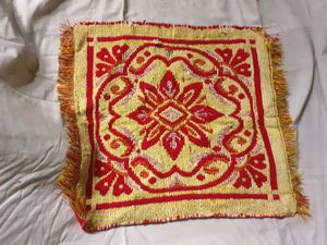 Red 💛 Pooja Aasan Alter Cloth Puja Chowki Asan