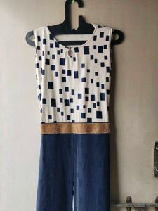 Stylish Blue & White Ethnic Gown