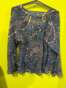 Paisley Print Sheer Blouse