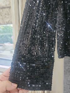 Sparkly Black Sequin Shirt....only 1 time wear