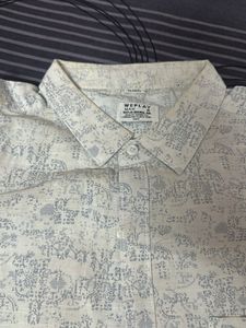 Men's White Printed Short Sleeve Shirt