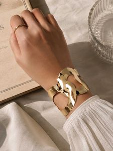 Chic Gold Chain Link Cuff Bracelet
