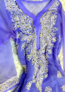 Embellished Lavender Kurti with Inner🌸✨