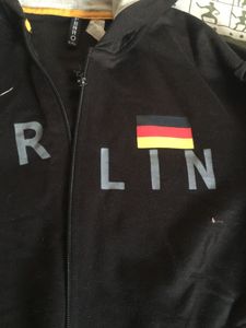 Men's Black Hoodie with German Flag