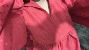Red Polka Dot Collared Top