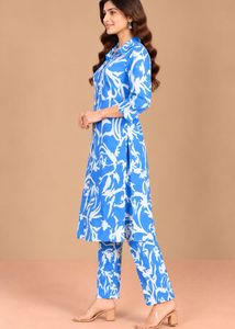 Blue Floral Kurta Set