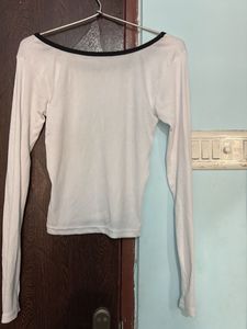 Cute White Long Sleeve Top