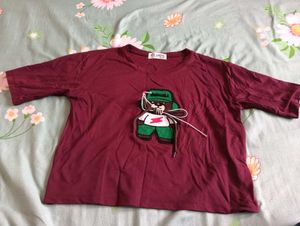 Cute Bear Patch T-Shirt