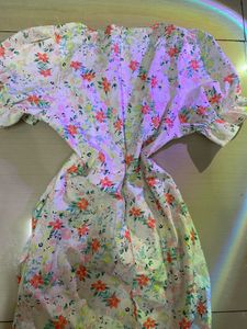 Floral Puff Sleeve Sweetheart Neck Dress