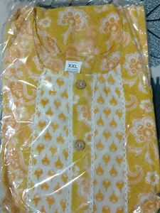 Yellow Floral Print Kurta Palazzo Set