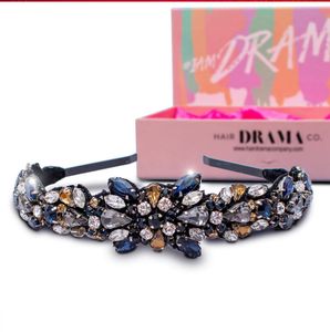 Navy Blue &amp; Silver Jeweled Headband