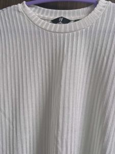 Ribbed White T-Shirt