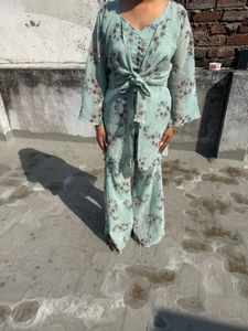 3 piece Flowy Floral Co-ord Set with jacket