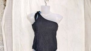16216. Sparkly Black One-Piece Swimsuit