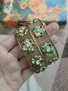 Stunning Gold Bangles with Embellishments