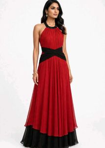 Stunning Red & Black Gown