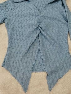 Ruched V-Neck Long Sleeve Top