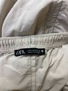 ZARA Comfortable white unisex Cargo Pants