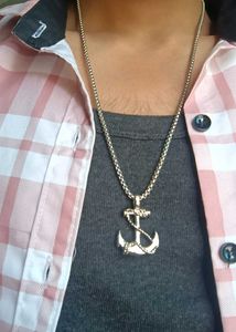Men's Anchor Pendant Chain Necklace
