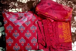 Women viscose rayon kurta Pant Dupatta Set