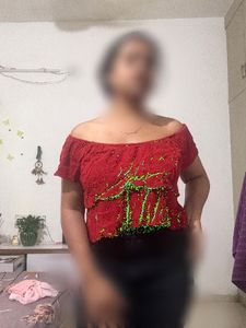 Stylish Red Cropped Top