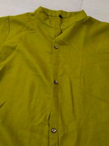 Olive Green Button-Down Kurta