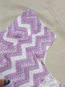 Purple Zig-Zag Print Short Kurti
