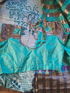 Only Today Offer! Attractive Sea Green Saree