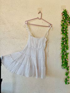 White Tiered Mini Dress