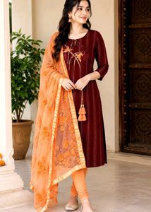 new  Silk Saree with  kurti set