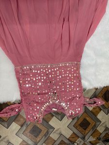 Embroidered Pink gown Set