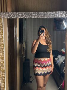 Patterned Mini Skirt