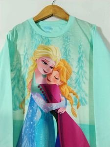 Frozen Sea Blue Printed Top (Girls)