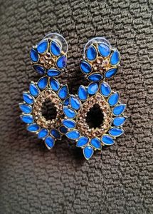 Beautiful Blue Stone Dangle Earrings