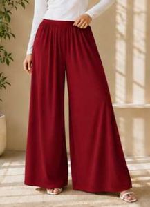 Maroon Wide Leg Palazzo Pants