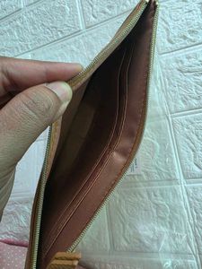 hugo BOSS Brown Leather Clutch Pouch