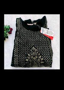 Elegant Black Kurta with Gold Embroidery