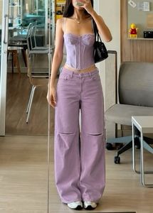 H&amp;M 💜Lilac Wide Leg Jean 💜|Ripped