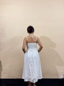 White Smocked Maxi Dress