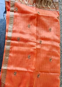 Peach Embroidered Saree