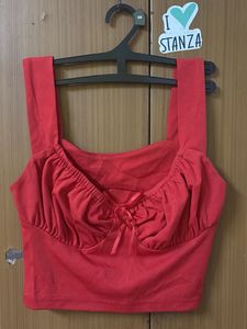 Cute Red Cropped Tank Top