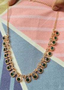 Willanzy Rose Gold Plated Set in green Colour...