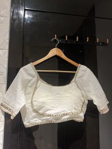 Elegant White Embellished Blouse
