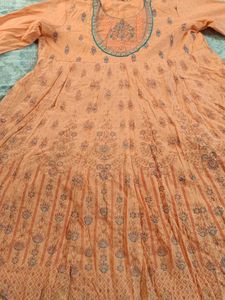 Peach Printed women kurti