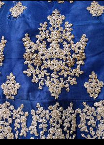 bust 42 Royal Blue Embroidered Lehenga Choli